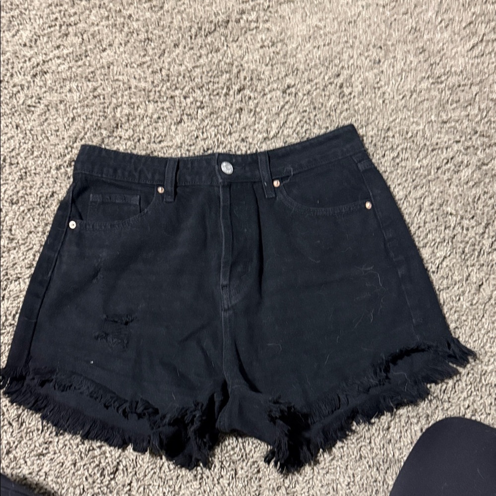 Wild Fable Black Frayed Jean Shorts